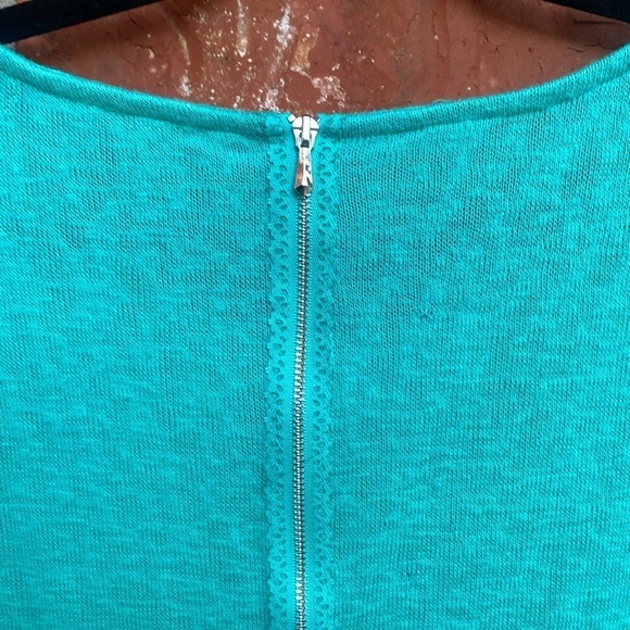 Soft Surroundings Womens Meidum Turquoise Mint  Zipper Back Long Sleeve Top - Picture 6 of 11